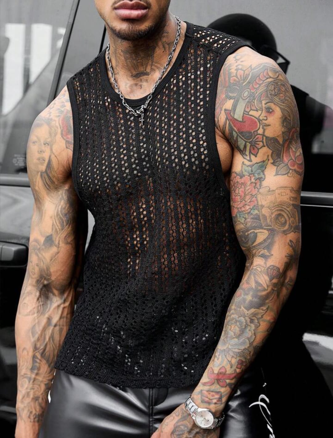 Midnight Net Tank Top